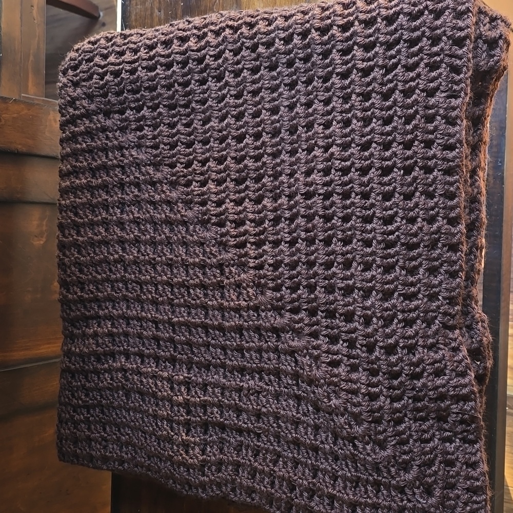 2X HOST PICK. NIP. 3'X3' Heavy Waffle Crocheted Lap Blanket - Picture 1 of 6